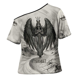 Nekhbet Egyptian Cross Shoulder Shirt Vulture Goddess Mother of Protection Wings Claws Desert