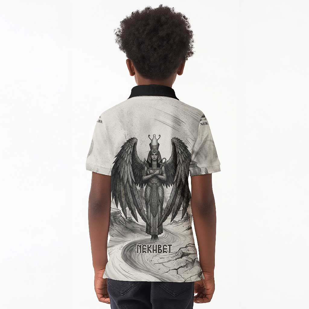 Nekhbet Egyptian Kid Polo Shirt Vulture Goddess Mother of Protection Wings Claws Desert