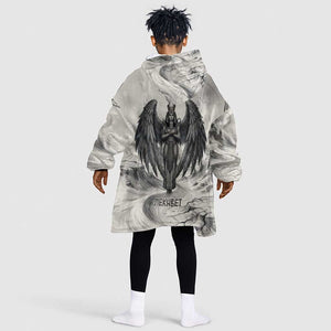 Nekhbet Egyptian Kid Wearable Blanket Hoodie Vulture Goddess Mother of Protection Wings Claws Desert