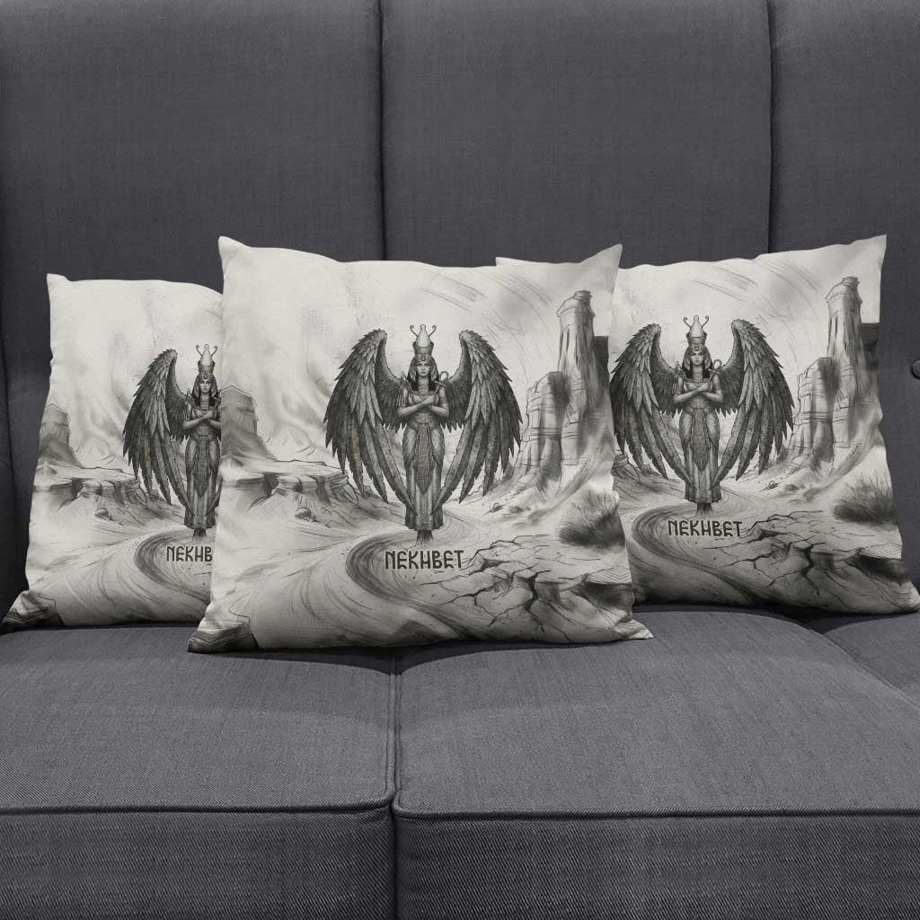 Nekhbet Egyptian Pillow Cover Vulture Goddess Mother of Protection Wings Claws Desert