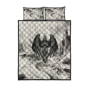 Nekhbet Egyptian Quilt Bed Set Vulture Goddess Mother of Protection Wings Claws Desert