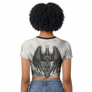 Nekhbet Egyptian Raglan Cropped T shirt Vulture Goddess Mother of Protection Wings Claws Desert