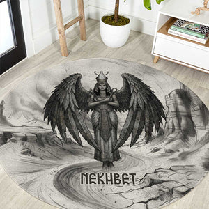 Nekhbet Egyptian Round Carpet Vulture Goddess Mother of Protection Wings Claws Desert