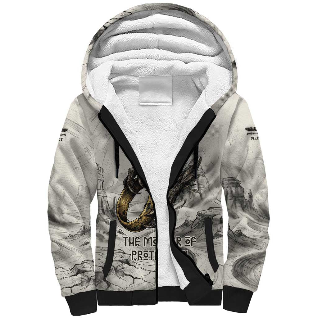 Nekhbet Egyptian Sherpa Hoodie Vulture Goddess Mother of Protection Wings Claws Desert