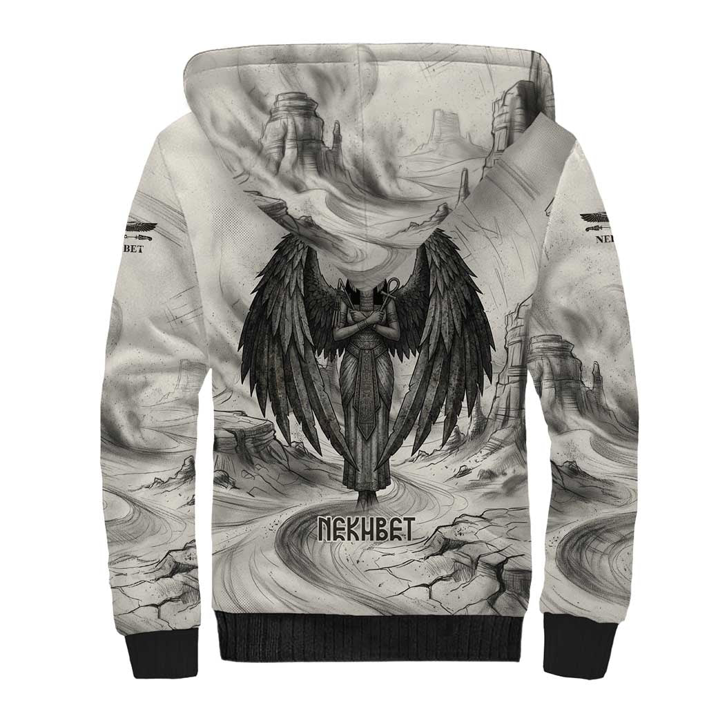 Nekhbet Egyptian Sherpa Hoodie Vulture Goddess Mother of Protection Wings Claws Desert