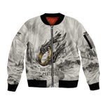 Nekhbet Egyptian Sleeve Zip Bomber Jacket Vulture Goddess Mother of Protection Wings Claws Desert