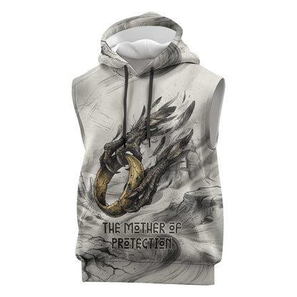 Nekhbet Egyptian Sleeveless Hoodie Vulture Goddess Mother of Protection Wings Claws Desert