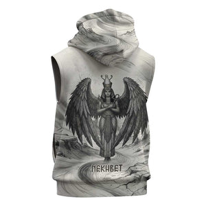 Nekhbet Egyptian Sleeveless Hoodie Vulture Goddess Mother of Protection Wings Claws Desert