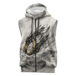 Nekhbet Egyptian Sleeveless Zip Hoodie Vulture Goddess Mother of Protection Wings Claws Desert