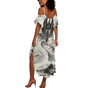 Nekhbet Egyptian Summer Maxi Dress Vulture Goddess Mother of Protection Wings Claws Desert