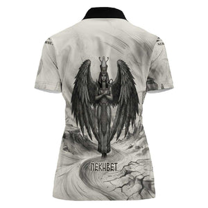 Nekhbet Egyptian Women Polo Shirt Vulture Goddess Mother of Protection Wings Claws Desert