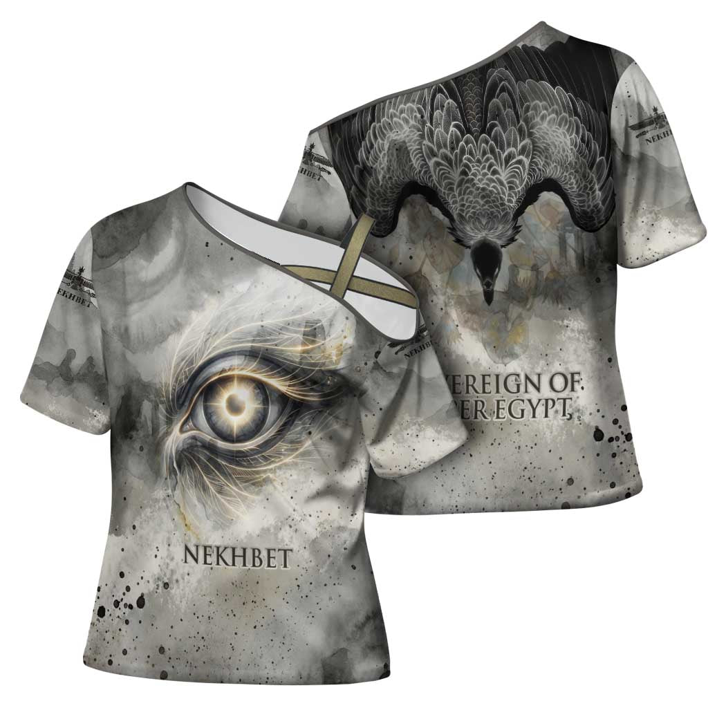Nekhbet Cross Shoulder Shirt Vulture Goddess Eye of Protection Sovereign of Upper Egypt