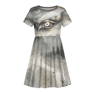Nekhbet Kid Short Sleeve Dress Vulture Goddess Eye of Protection Sovereign of Upper Egypt