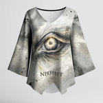 Nekhbet Kimono Sleeve Blouse Vulture Goddess Eye of Protection Sovereign of Upper Egypt