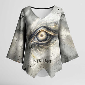 Nekhbet Kimono Sleeve Blouse Vulture Goddess Eye of Protection Sovereign of Upper Egypt