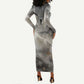 Nekhbet Long Sleeve Bodycon Dress Vulture Goddess Eye of Protection Sovereign of Upper Egypt