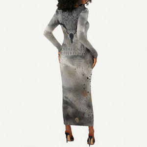 Nekhbet Long Sleeve Bodycon Dress Vulture Goddess Eye of Protection Sovereign of Upper Egypt
