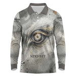 Nekhbet Long Sleeve Polo Shirt Vulture Goddess Eye of Protection Sovereign of Upper Egypt
