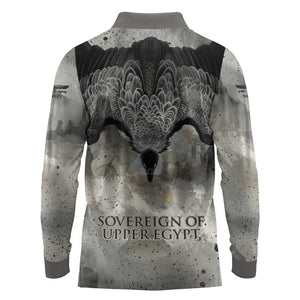 Nekhbet Long Sleeve Polo Shirt Vulture Goddess Eye of Protection Sovereign of Upper Egypt
