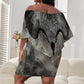 Nekhbet Off Shoulder Short Dress Vulture Goddess Eye of Protection Sovereign of Upper Egypt