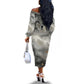 Nekhbet Off The Shoulder Long Sleeve Dress Vulture Goddess Eye of Protection Sovereign of Upper Egypt