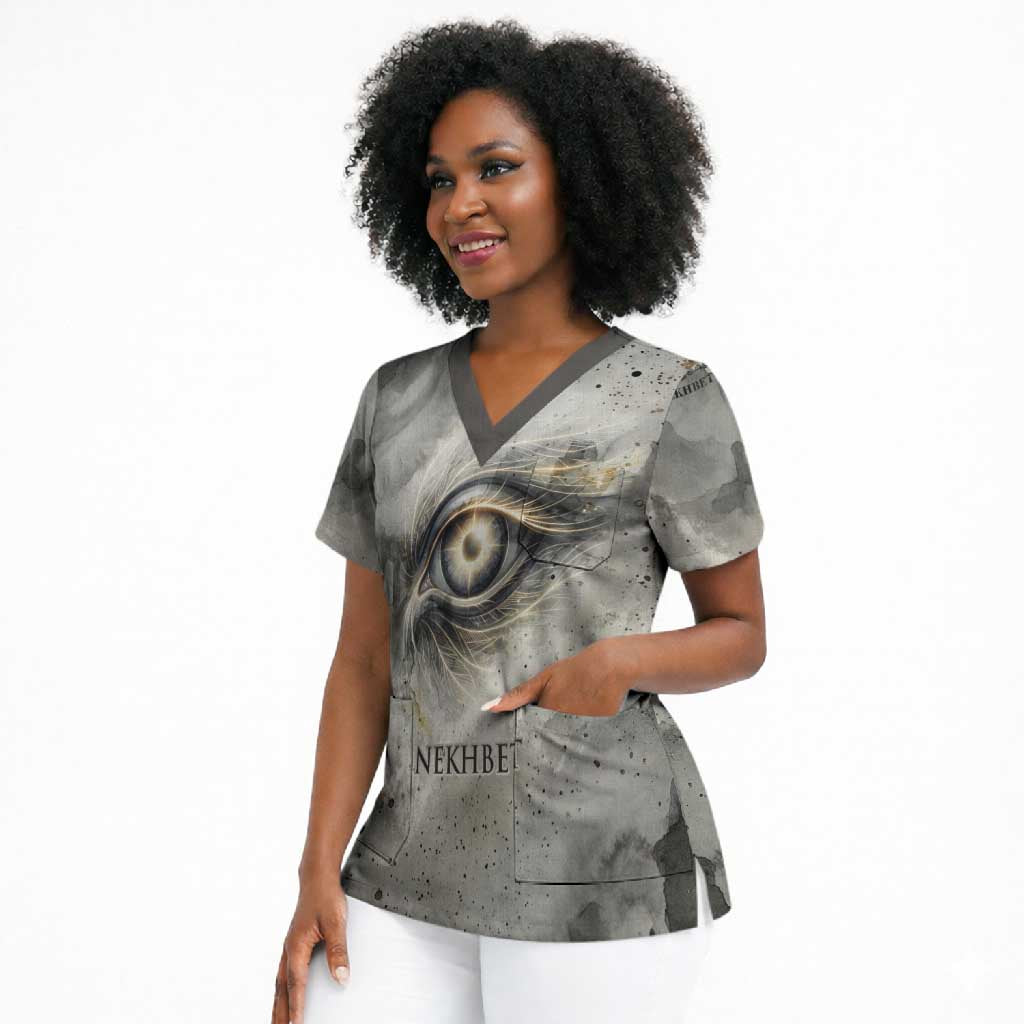 Nekhbet Scrub Top Vulture Goddess Eye of Protection Sovereign of Upper Egypt