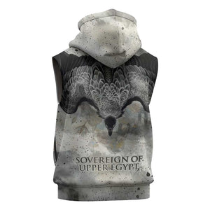 Nekhbet Sleeveless Zip Hoodie Vulture Goddess Eye of Protection Sovereign of Upper Egypt