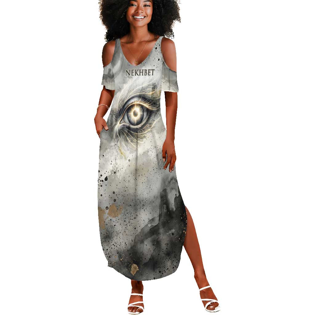Nekhbet Summer Maxi Dress Vulture Goddess Eye of Protection Sovereign of Upper Egypt