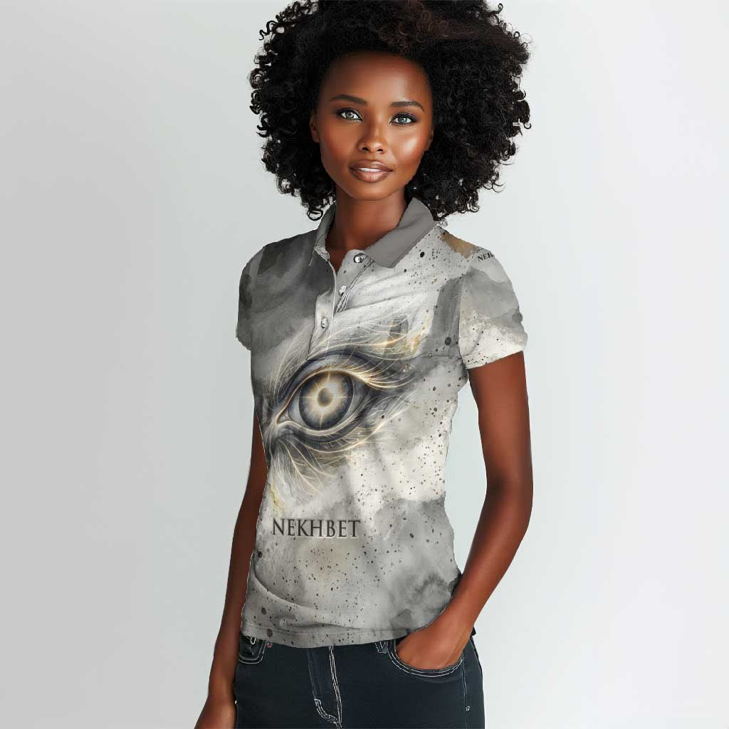 Nekhbet Women Polo Shirt Vulture Goddess Eye of Protection Sovereign of Upper Egypt