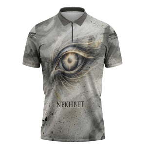 Nekhbet Zipper Polo Shirt Vulture Goddess Eye of Protection Sovereign of Upper Egypt