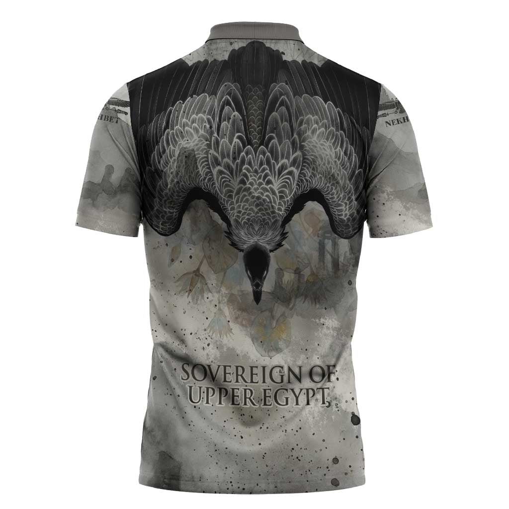 Nekhbet Zipper Polo Shirt Vulture Goddess Eye of Protection Sovereign of Upper Egypt
