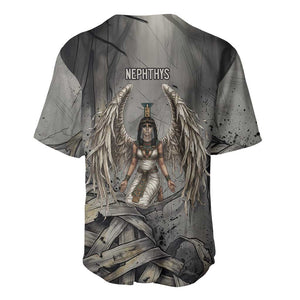 Nephthys Baseball Jersey Mistress of the House Egyptian Goddess Wings