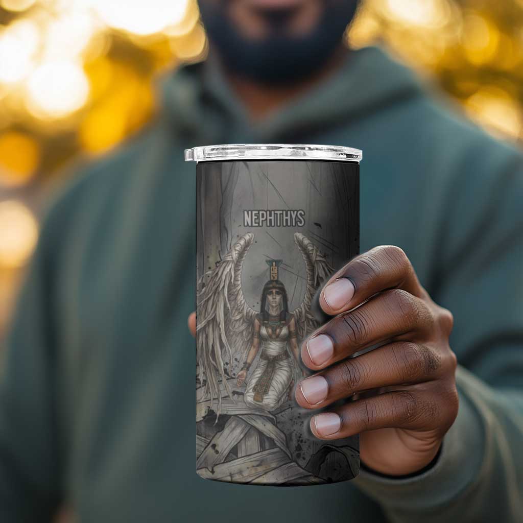 Nephthys 4 in 1 Can Cooler Tumbler Mistress of the House Egyptian Goddess Wings
