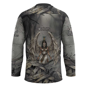 Nephthys Hockey Jersey Mistress of the House Egyptian Goddess Wings
