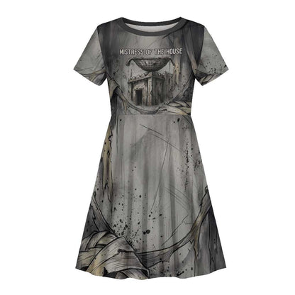 Nephthys Kid Short Sleeve Dress Mistress of the House Egyptian Goddess Wings