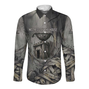 Nephthys Long Sleeve Button Shirt Mistress of the House Egyptian Goddess Wings