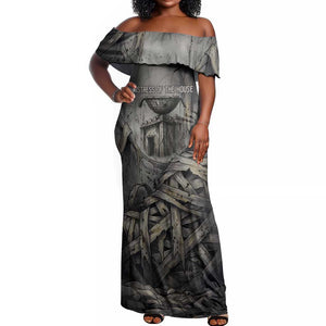 Nephthys Off Shoulder Maxi Dress Mistress of the House Egyptian Goddess Wings