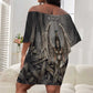 Nephthys Off Shoulder Short Dress Mistress of the House Egyptian Goddess Wings