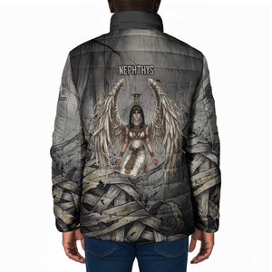 Nephthys Padded Jacket Mistress of the House Egyptian Goddess Wings