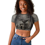 Nephthys Raglan Cropped T shirt Mistress of the House Egyptian Goddess Wings