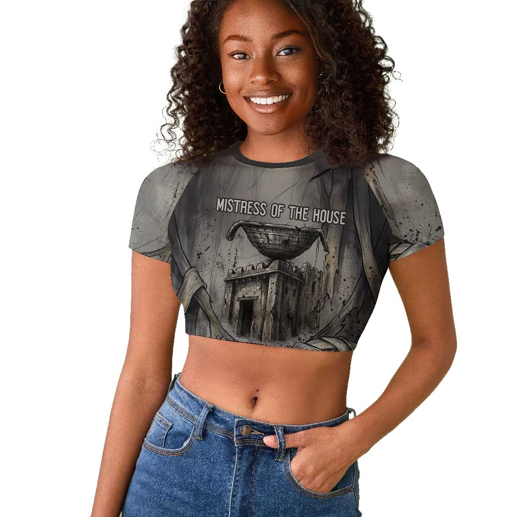 Nephthys Raglan Cropped T shirt Mistress of the House Egyptian Goddess Wings