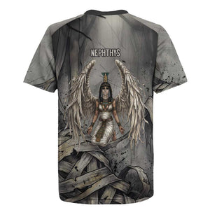 Nephthys Rugby Jersey Mistress of the House Egyptian Goddess Wings