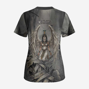 Nephthys Scrub Top Mistress of the House Egyptian Goddess Wings