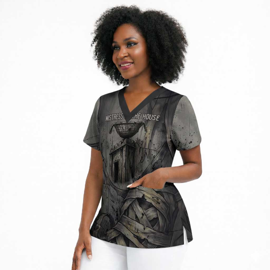 Nephthys Scrub Top Mistress of the House Egyptian Goddess Wings