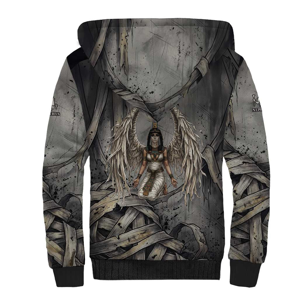Nephthys Sherpa Hoodie Mistress of the House Egyptian Goddess Wings