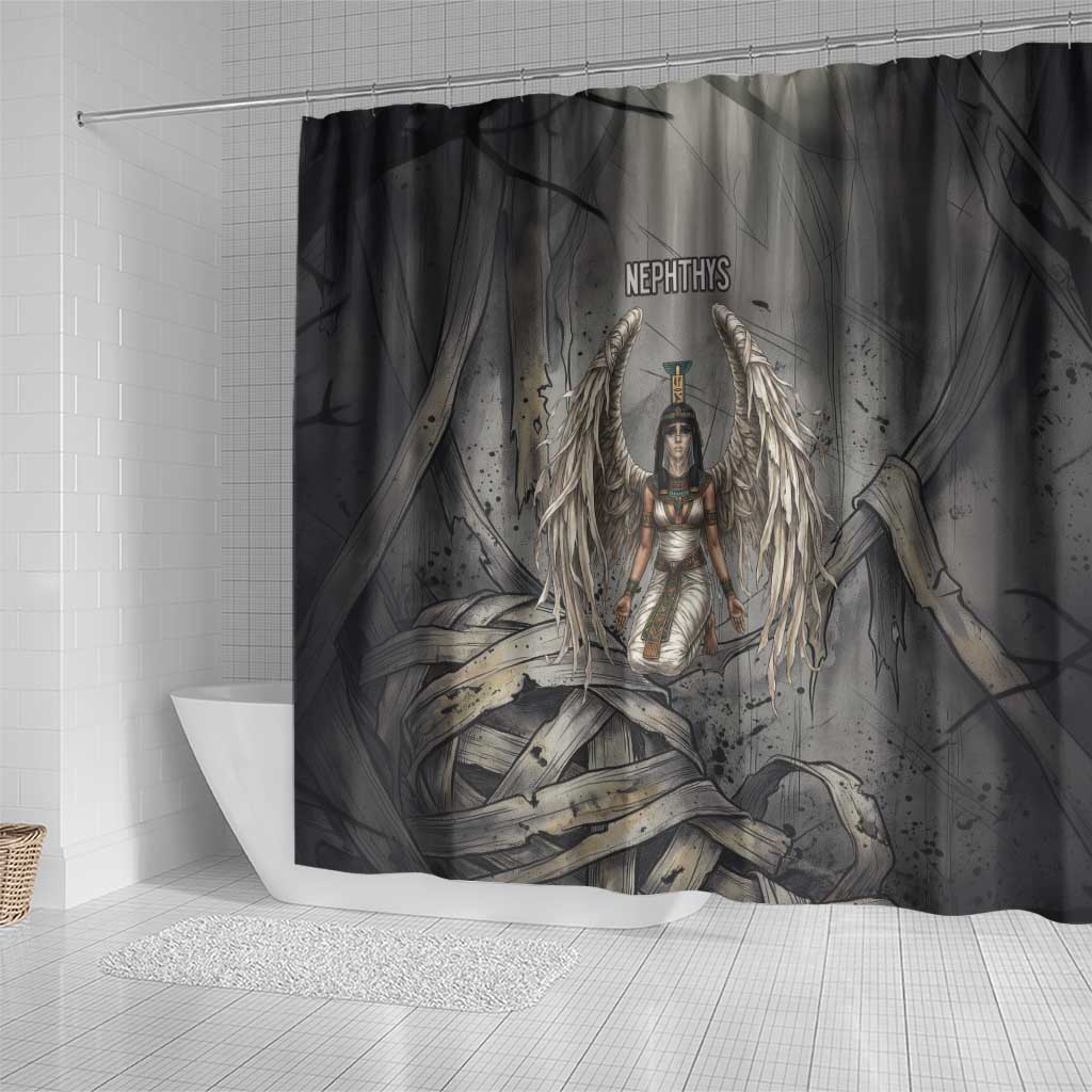 Nephthys Shower Curtain Mistress of the House Egyptian Goddess Wings