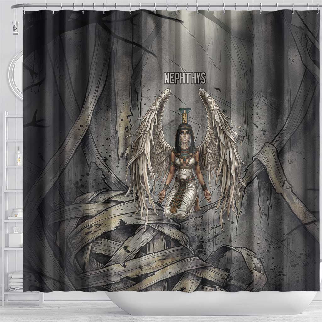 Nephthys Shower Curtain Mistress of the House Egyptian Goddess Wings