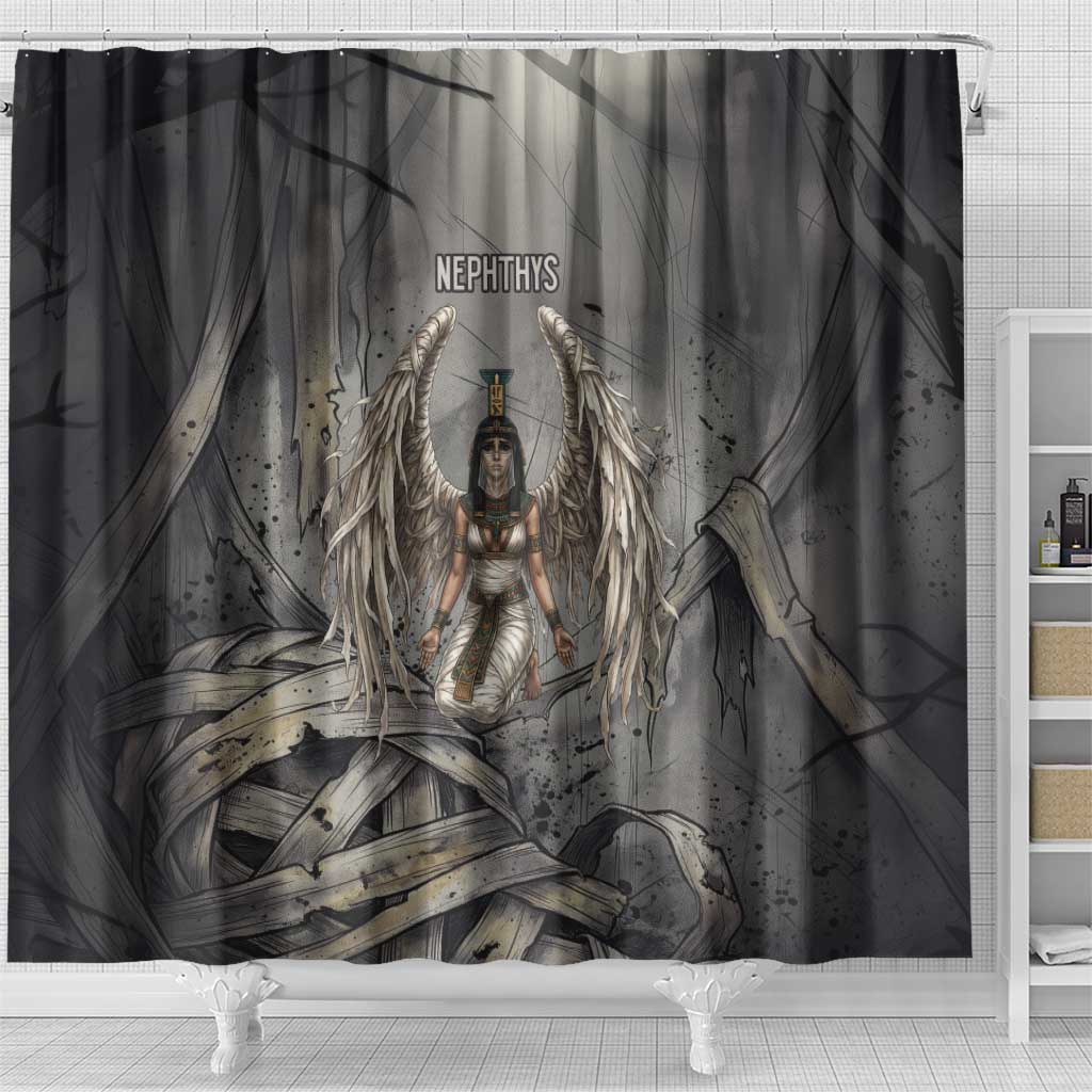 Nephthys Shower Curtain Mistress of the House Egyptian Goddess Wings
