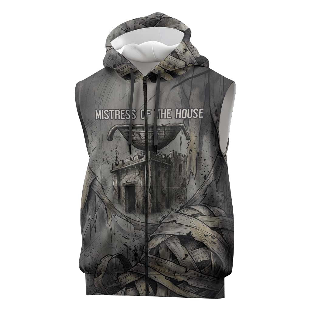 Nephthys Sleeveless Zip Hoodie Mistress of the House Egyptian Goddess Wings