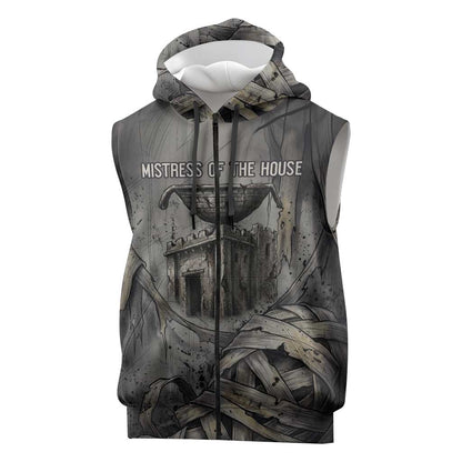 Nephthys Sleeveless Zip Hoodie Mistress of the House Egyptian Goddess Wings